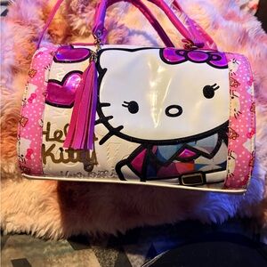 Hello Kitty Pink and White Satchel with Gold Accents